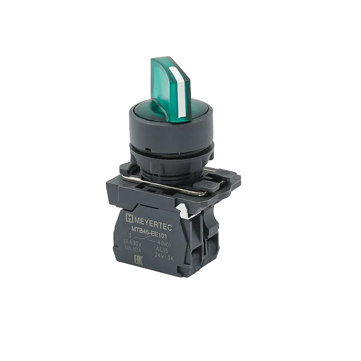 MTB5-AK23711 MEYERTEC Переключатель на 2 положения с фиксацией и подсветкой, зеленый, 1NO, 24В, IP65, пластик 1 mtb5-ak23711-pereklyuchatel-zelenyj-01.webp