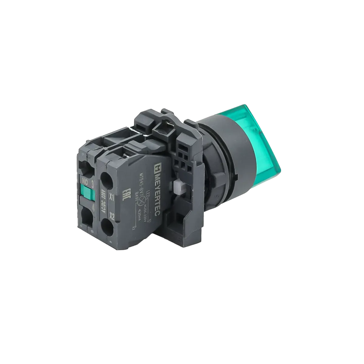 MTB5-AK23713 MEYERTEC Переключатель на 2 положения с фиксацией и подсветкой, зеленый, 1NO, 220В, IP65, пластик 3 mtb5-ak23713-pereklyuchatel-zelenyj-03.webp