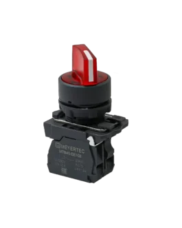 MTB5-AK24723 MEYERTEC Переключатель на 2 положения с фиксацией и подсветкой, красный, 1NС, 220В, IP65, пластик