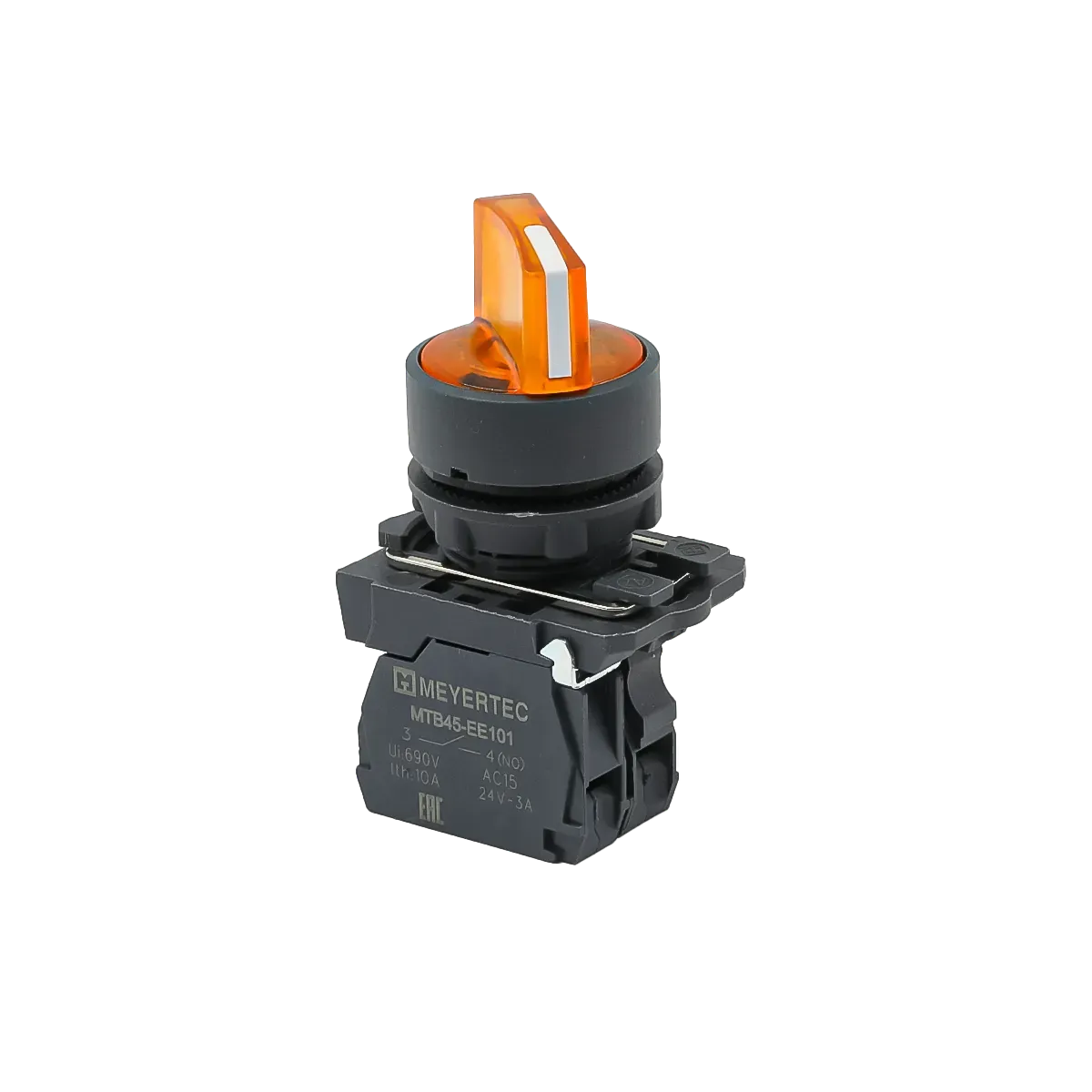 MTB5-AK25711 MEYERTEC Переключатель на 2 положения с фиксацией и подсветкой, желтый, 1NO, 24В, IP65, пластик 1 mtb5-ak25711-pereklyuchatel-zheltyj-01.webp
