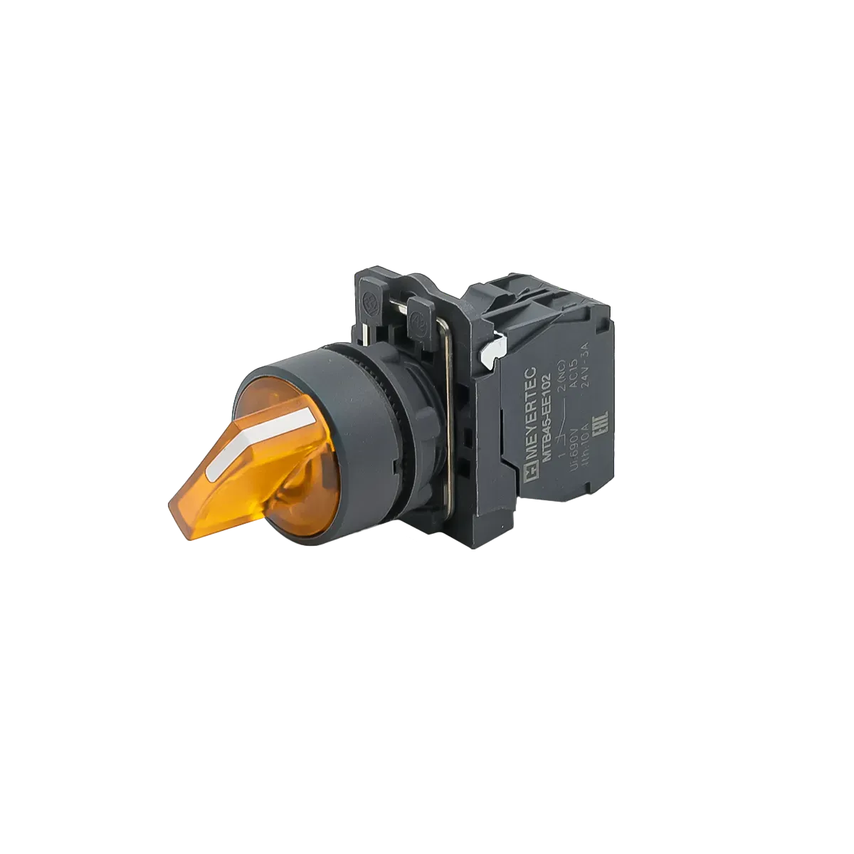 MTB5-AK25711 MEYERTEC Переключатель на 2 положения с фиксацией и подсветкой, желтый, 1NO, 24В, IP65, пластик 2 mtb5-ak25711-pereklyuchatel-zheltyj-02.webp