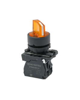 MTB5-AK25713 MEYERTEC Переключатель на 2 положения с фиксацией и подсветкой, желтый, 1NO, 220В, IP65, пластик