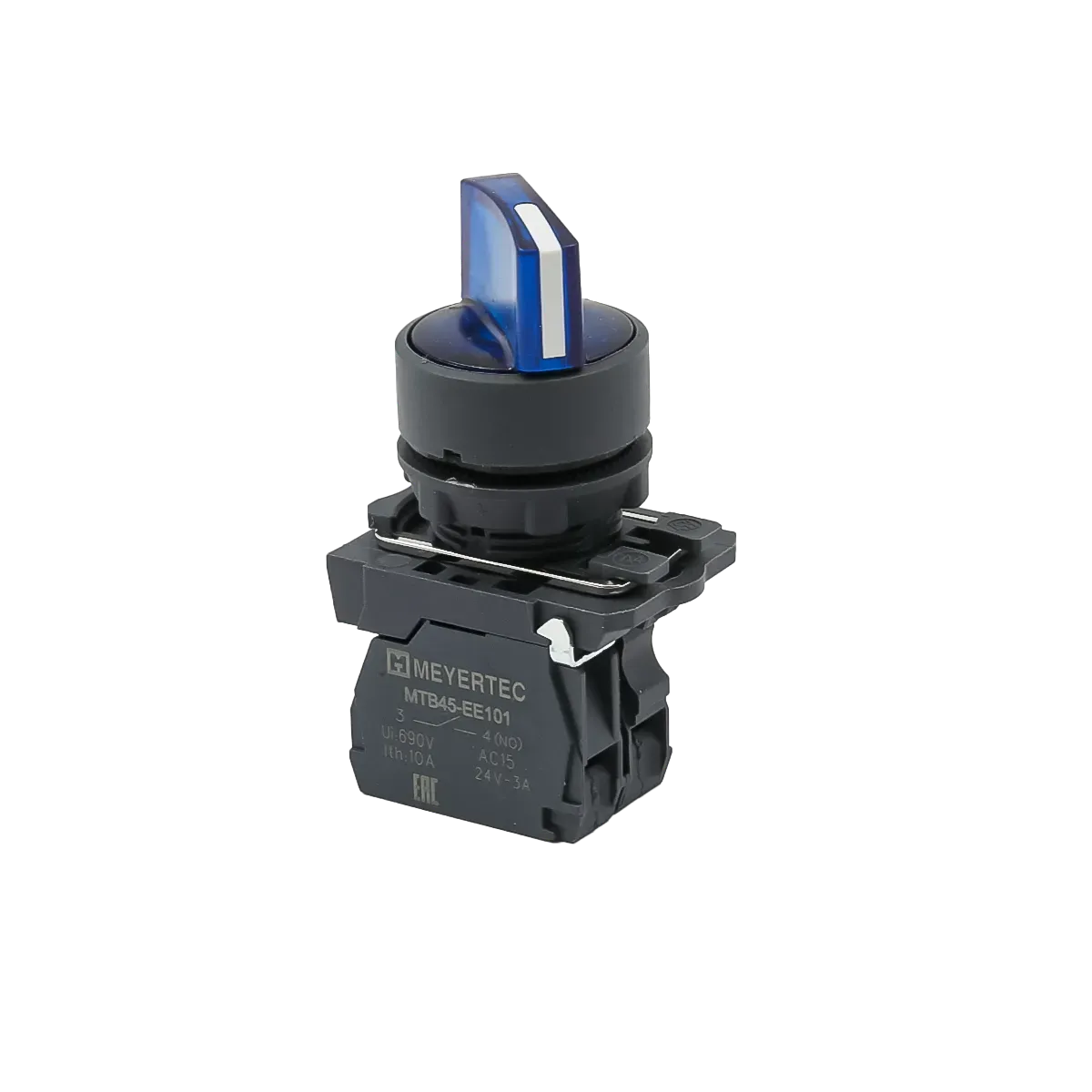 MTB5-AK26711 MEYERTEC Переключатель на 2 положения с фиксацией и подсветкой, синий, 1NO, 24В, IP65, пластик 1 mtb5-ak26711-pereklyuchatel-sinij-01.webp