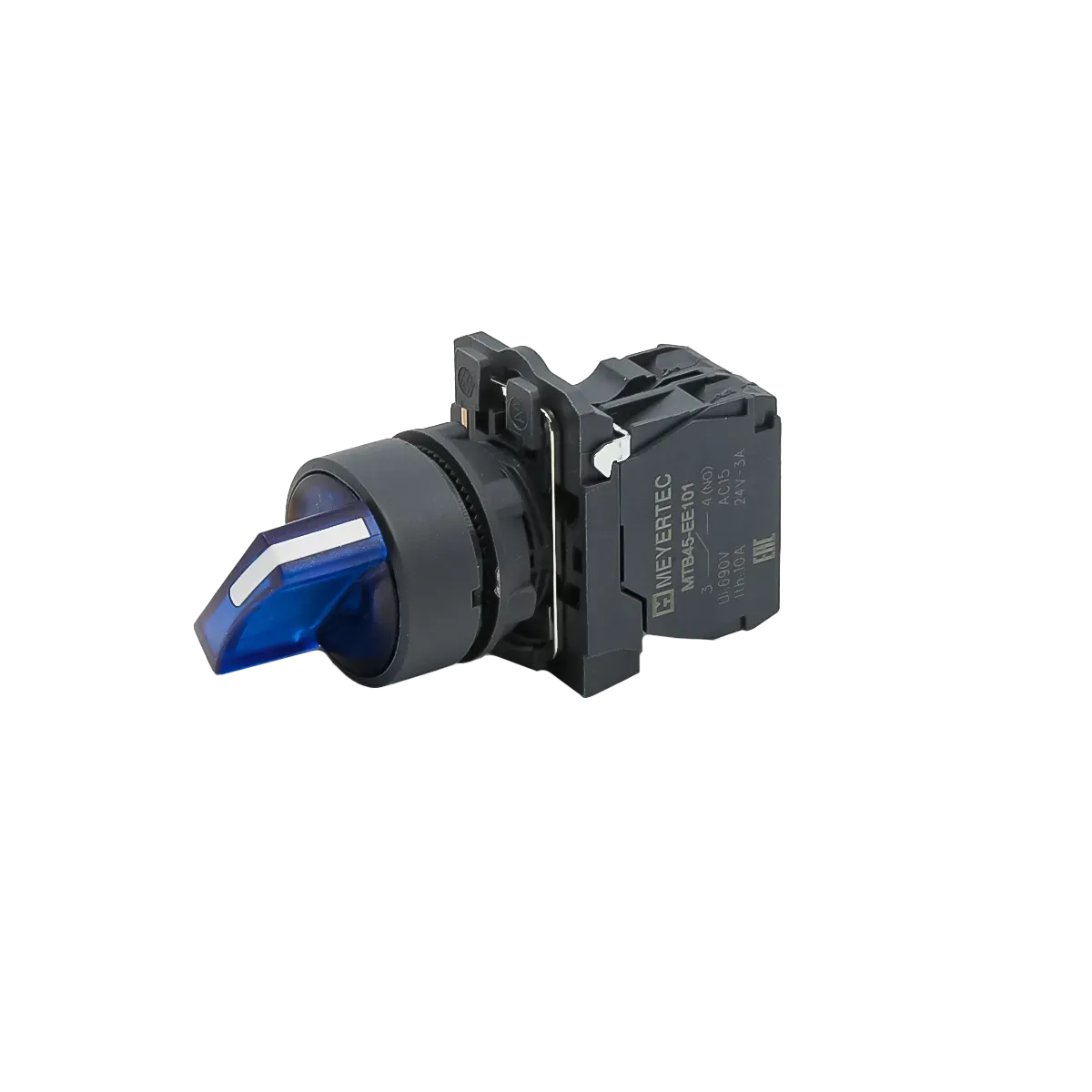 MTB5-AK26711 MEYERTEC Переключатель на 2 положения с фиксацией и подсветкой, синий, 1NO, 24В, IP65, пластик 2 mtb5-ak26711-pereklyuchatel-sinij-02.webp