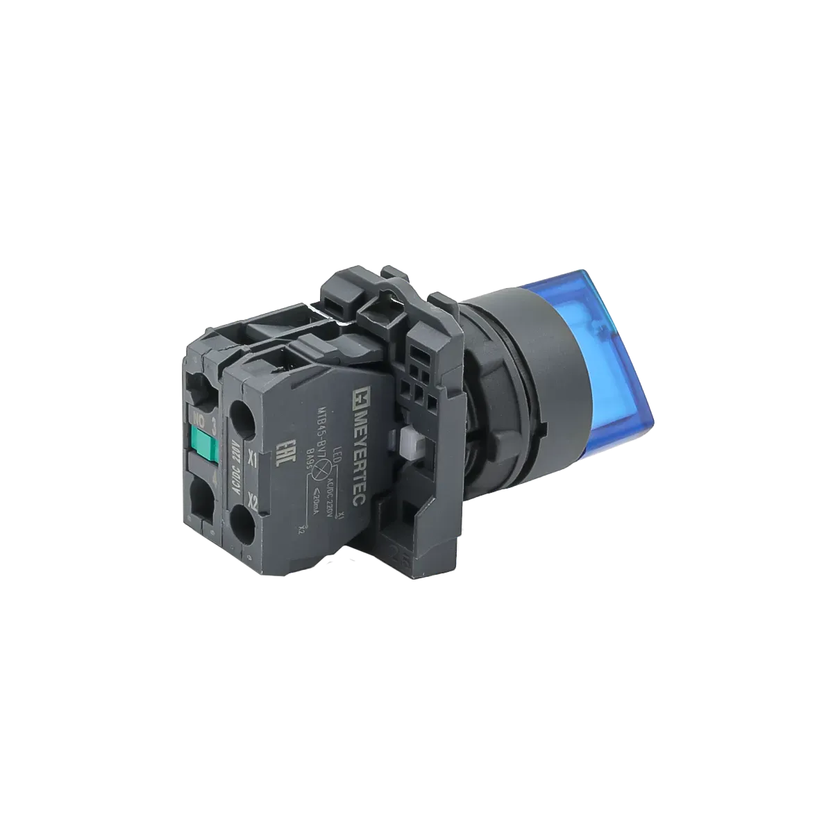 MTB5-AK26713 MEYERTEC Переключатель на 2 положения с фиксацией и подсветкой, синий, 1NO, 220В, IP65, пластик 3 mtb5-ak26713-pereklyuchatel-sinij-03.webp