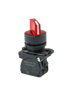 MTB5-AK34721 MEYERTEC Переключатель на 3 положения с фиксацией и подсветкой, красный, 1NС, 24В, IP65, пластик