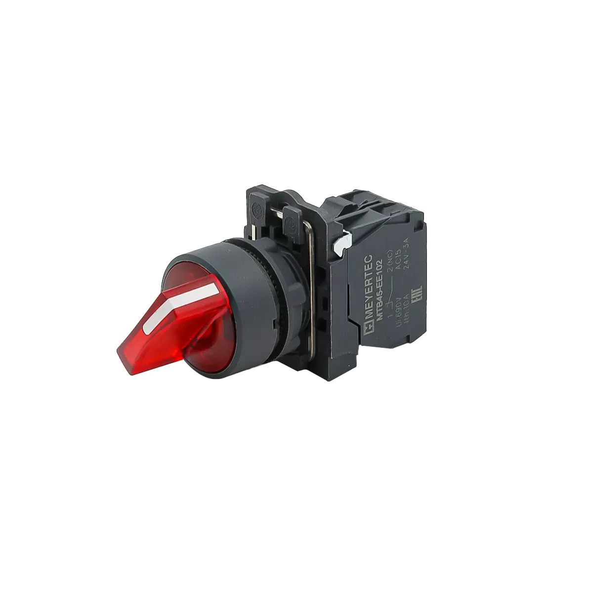 MTB5-AK34721 MEYERTEC Переключатель на 3 положения с фиксацией и подсветкой, красный, 1NС, 24В, IP65, пластик 2 mtb5-ak34721-pereklyuchatel-krasnyj-02.webp