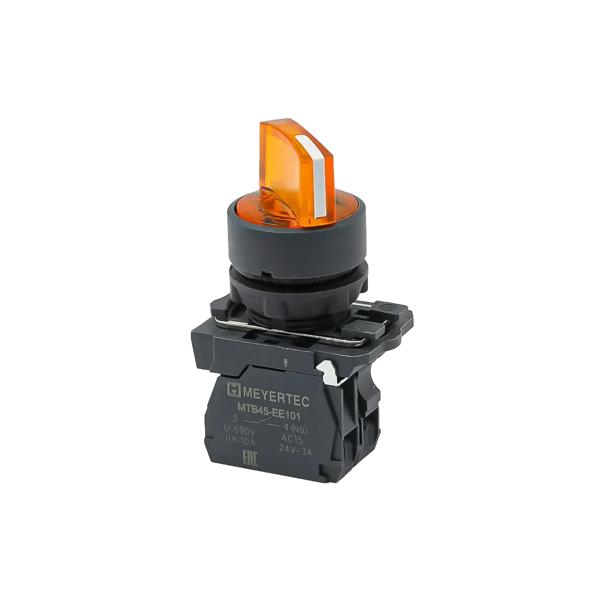 MTB5-AK35713 MEYERTEC Переключатель на 3 положения с фиксацией и подсветкой, желтый, 1NO, 220В, IP65, пластик 1 mtb5-ak35713-pereklyuchatel-zheltyj-01.webp