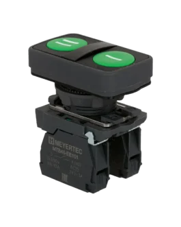 MTB5-AL2633 MEYERTEC Кнопка двойная плоская, зеленая, маркировка «I+II», 2NO, IP65, пластик