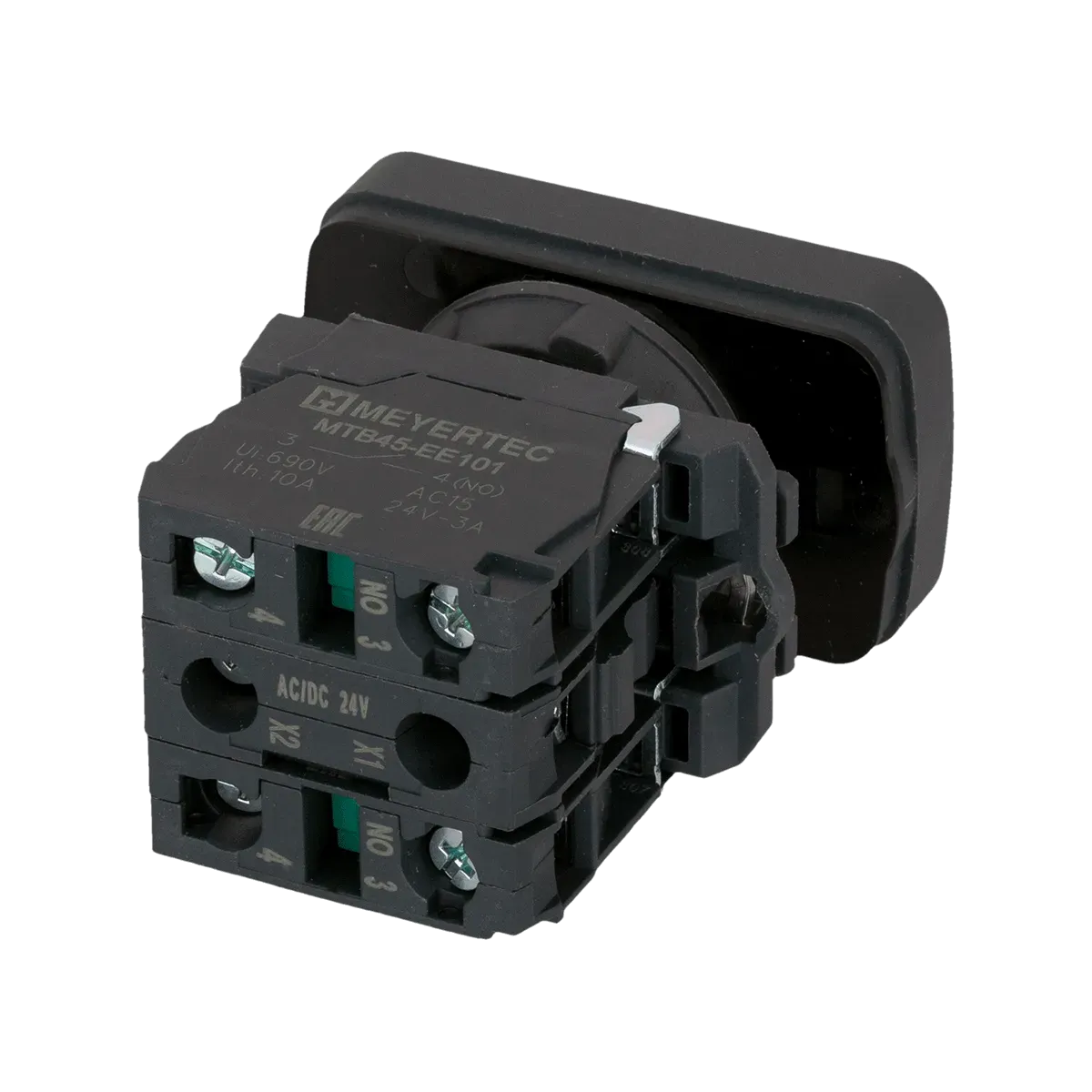 MTB5-AW28115 MEYERTEC Кнопка двойная плоская с подсветкой, черная/белая, маркировка "стрелки вверх-вниз", 2NO, 24В, IP65, пластик 3 mtb5-aw28115-knopka-dvojnaya-_3.webp
