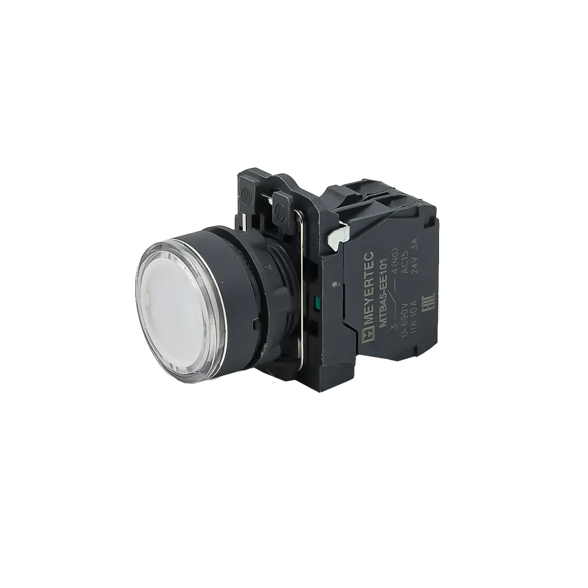 MTB5-AW31711 MEYERTEC Кнопка белая с подсветкой, 1NO, 24В, IP65, пластик 2 mtb5-aw31711-knopka-upravleniya-s-podsvetkoj-02.webp