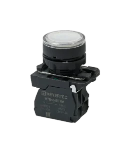 MTB5-AW31713 MEYERTEC Кнопка белая с подсветкой, 1NO, 220В, IP65, пластик