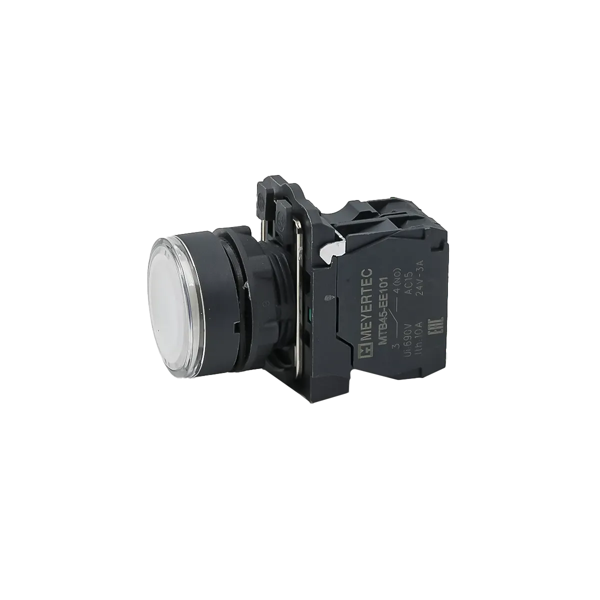 MTB5-AW31713 MEYERTEC Кнопка белая с подсветкой, 1NO, 220В, IP65, пластик 2 mtb5-aw31713-knopka-upravleniya-s-podsvetkoj-02.webp
