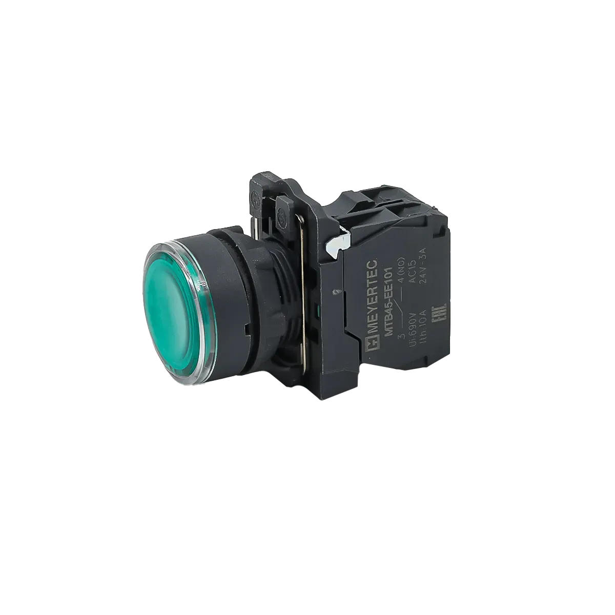 MTB5-AW33711 MEYERTEC Кнопка зеленая с подсветкой, 1NO, 24В, IP65, пластик 2 mtb5-aw3371-knopka-upravleniya-s-podsvetkoj-02.webp