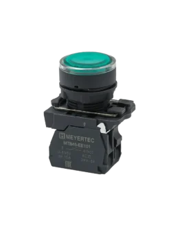 MTB5-AW33713 MEYERTEC Кнопка зеленая с подсветкой, 1NO, 220В, IP65, пластик