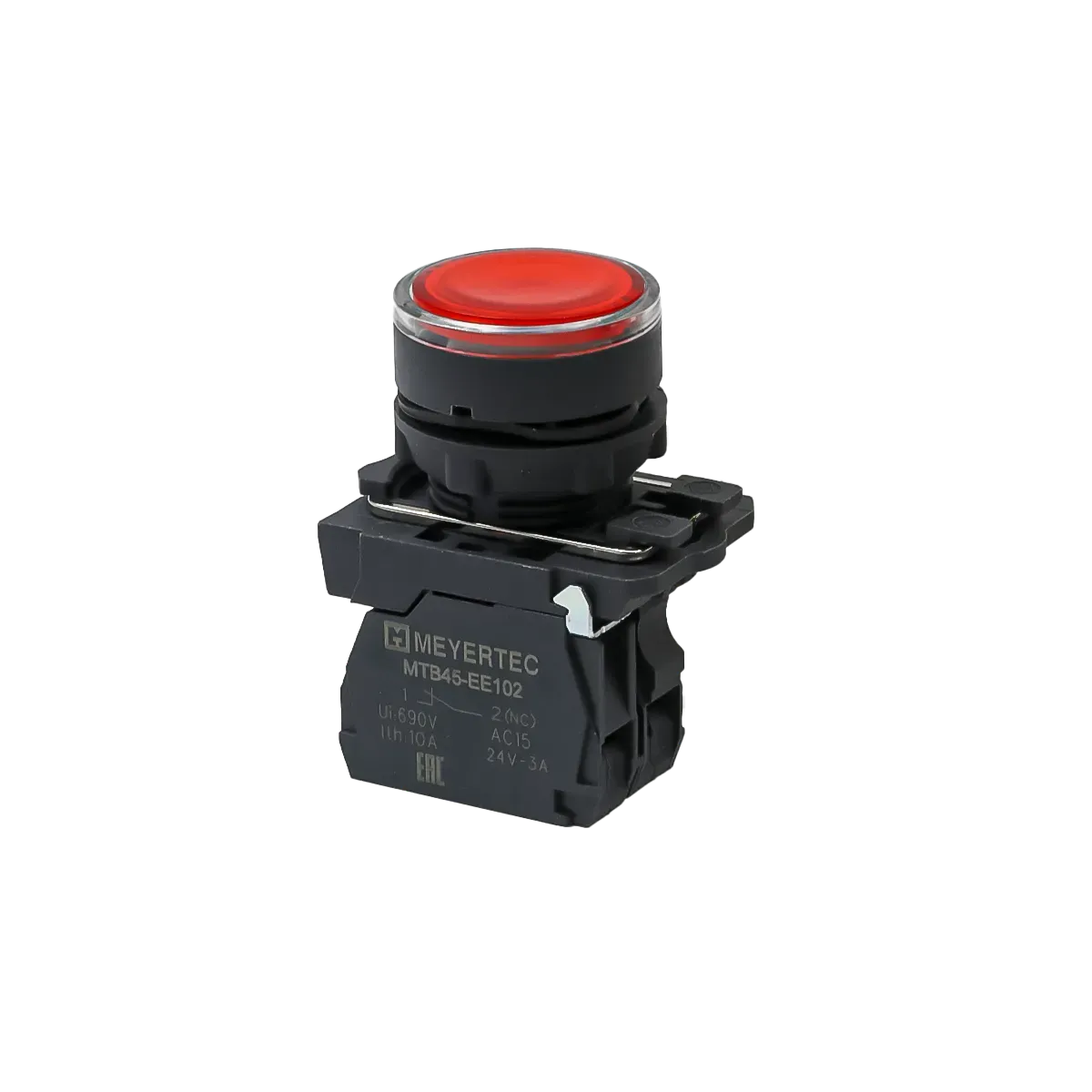 MTB5-AW34721 MEYERTEC Кнопка красная с подсветкой, 1NС, 24В, IP65, пластик 1 mtb5-aw34721-knopka-upravleniya-s-podsvetkoj-01.webp