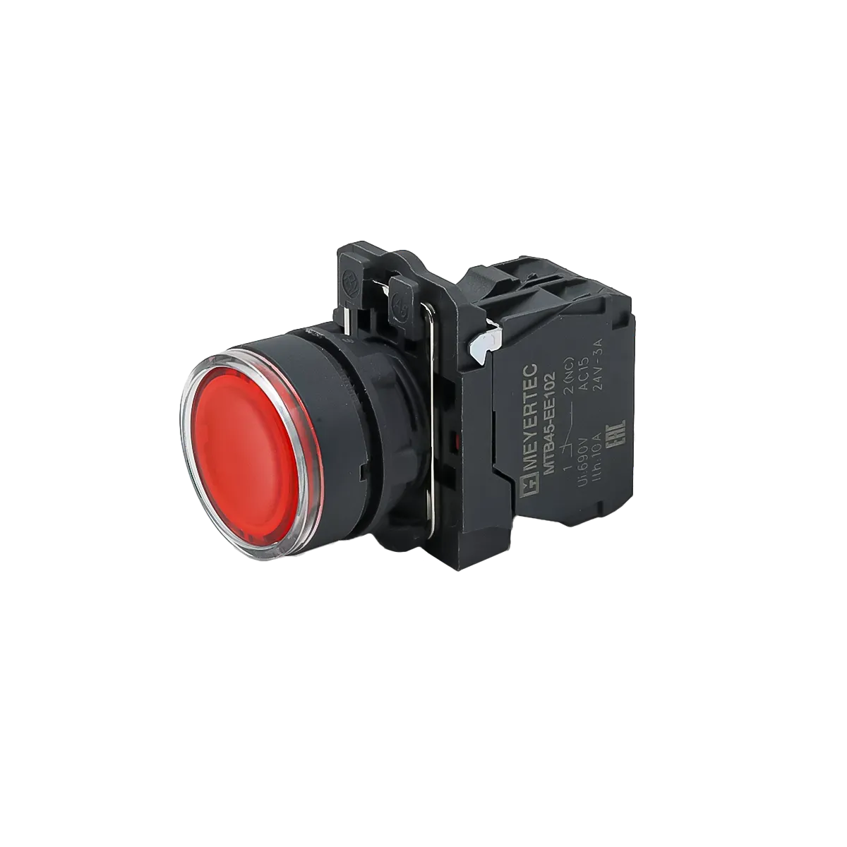 MTB5-AW34723 MEYERTEC Кнопка красная с подсветкой, 1NС, 220В, IP65, пластик 2 mtb5-aw34723-knopka-upravleniya-s-podsvetkoj-02.webp