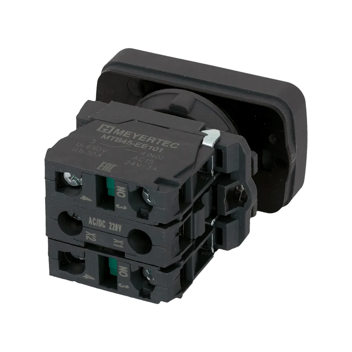 MTB5-AW35117 MEYERTEC Кнопка двойная плоская с подсветкой, черная/белая, маркировка "стрелки влево-вправо", 2NO, 220В, IP65, пластик 3 mtb5-aw35117-knopka-dvojnaya-_3.webp
