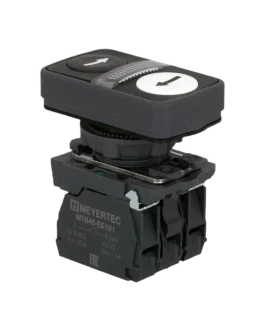 MTB5-AW35117 MEYERTEC Кнопка двойная плоская с подсветкой, черная/белая, маркировка «стрелки влево-вправо», 2NO, 220В, IP65, пластик