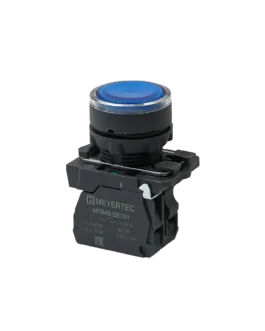 MTB5-AW36713 MEYERTEC Кнопка синяя с подсветкой, 1NO, 220В, IP65, пластик