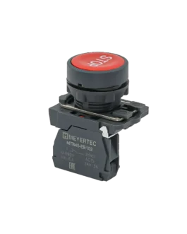MTB5-AA41622 MEYERTEC Кнопка плоская красная, маркировка «STOP», 1NС, IP65, пластик