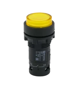 MTB7-EW35616 MEYERTEC Кнопка желтая выступающая с подсветкой, 1NO, 220В, IP54, пластик