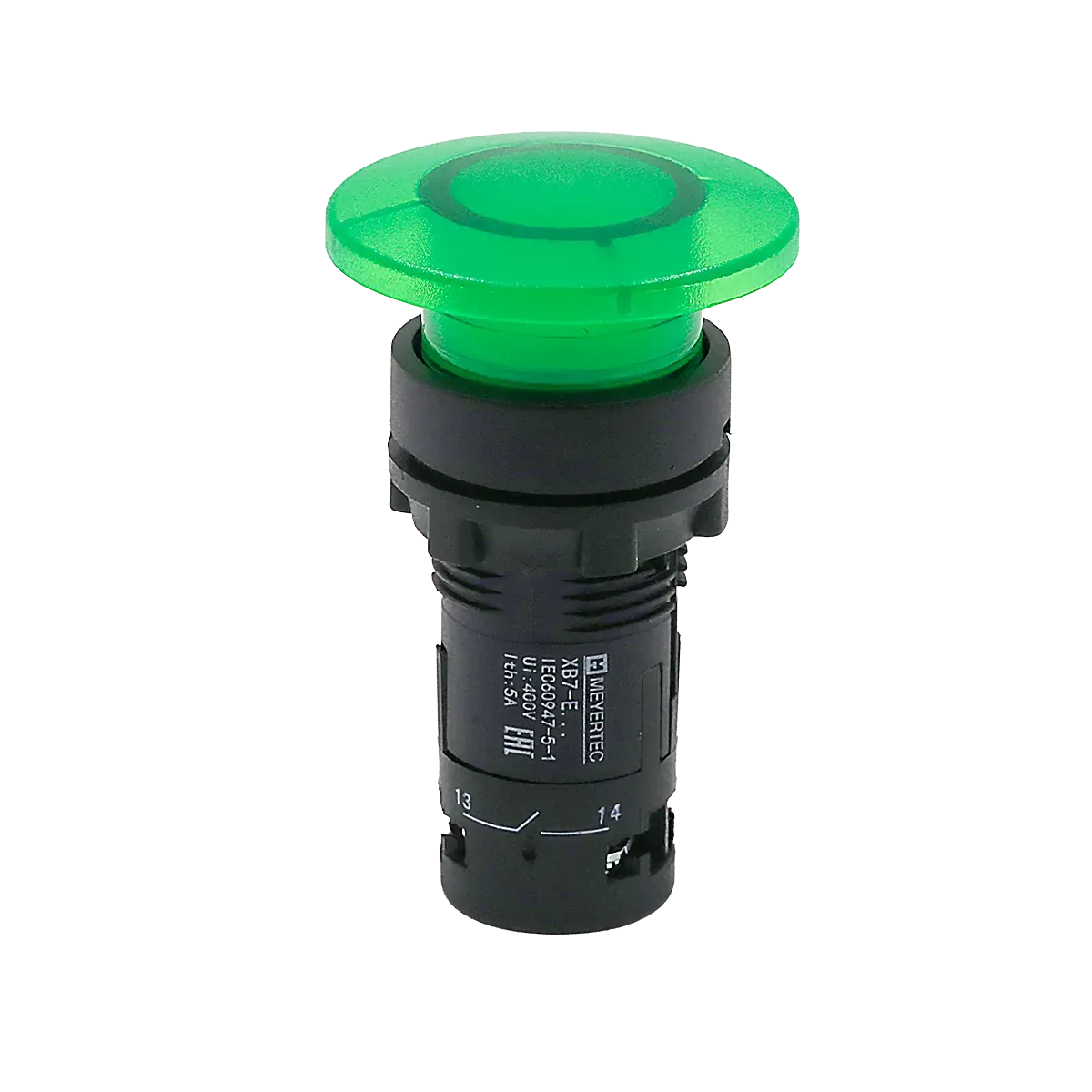 MTB7-EW43611 MEYERTEC Кнопка грибовидная зеленая с подсветкой, Ø40мм, 1NO, 24В, IP54, пластик 1 MTB7-EW43611