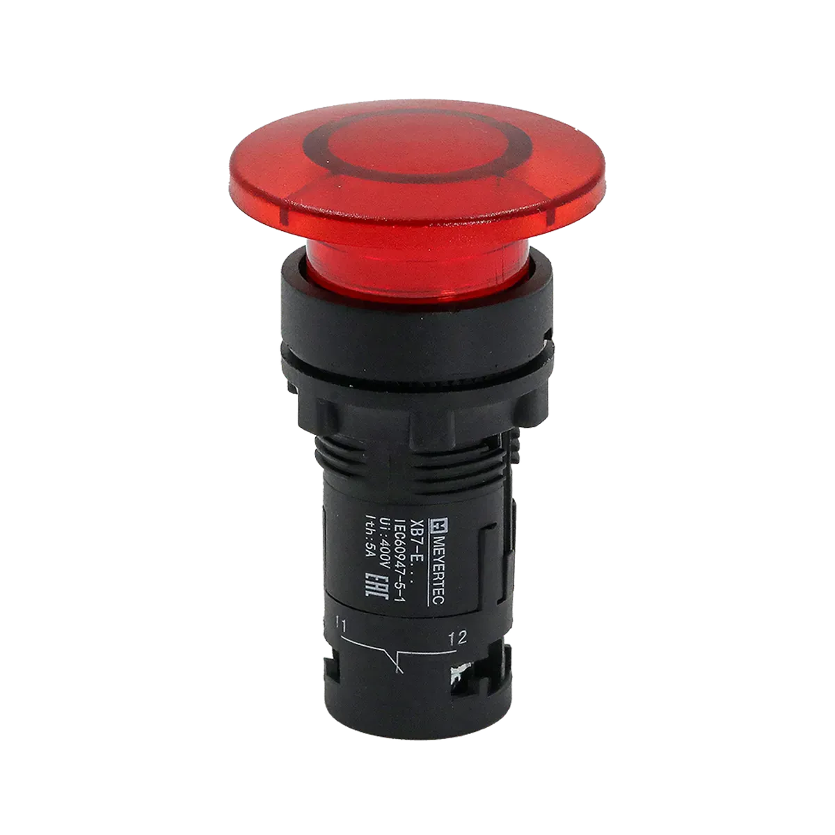 MTB7-EW44621 MEYERTEC Кнопка грибовидная красная с подсветкой, Ø40мм, 1NC, 24В, IP54, пластик 1 MTB7-EW44621