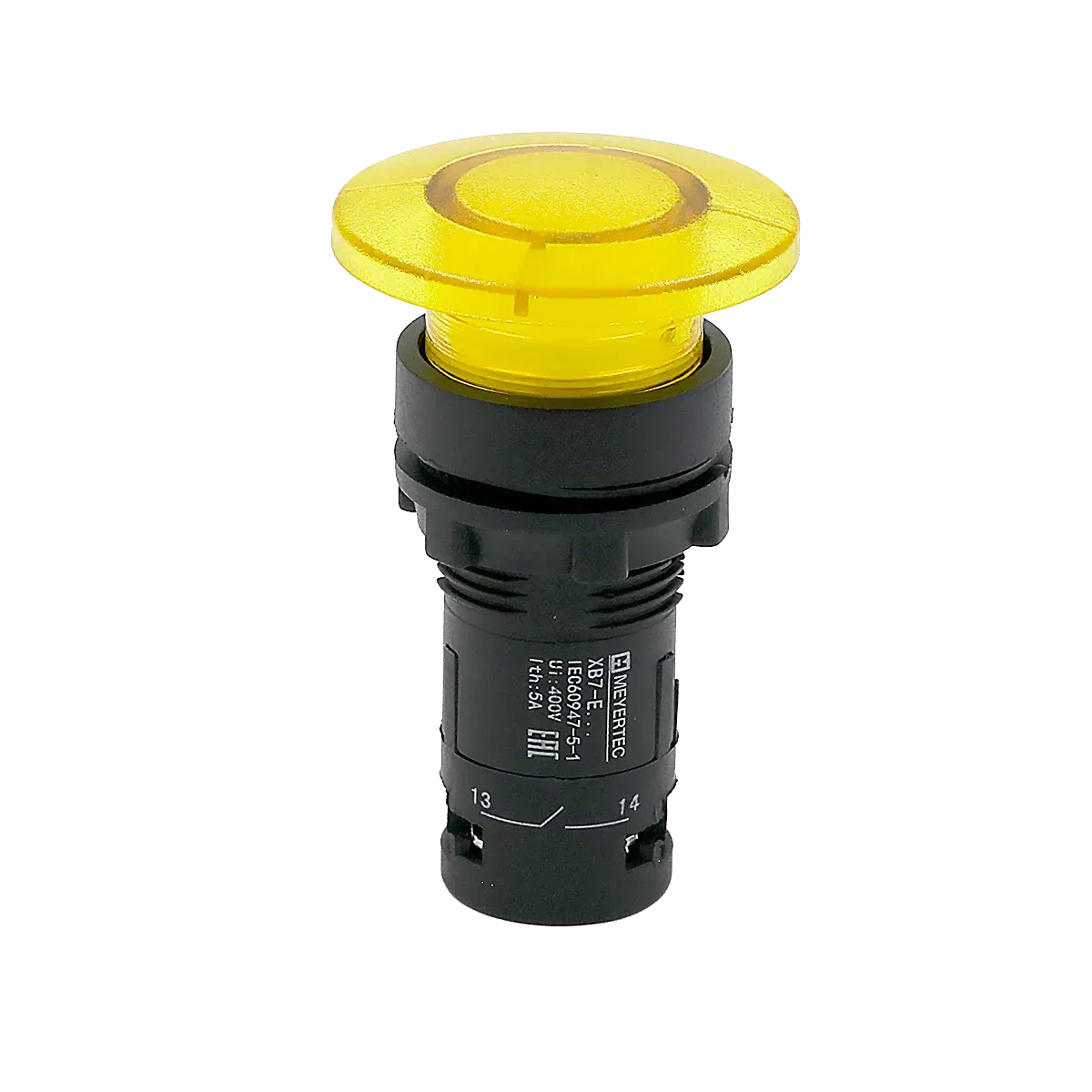 MTB7-EW45611 MEYERTEC Кнопка грибовидная желтая с подсветкой, Ø40мм, 1NO, 24В, IP54, пластик 1 MTB7-EW45611