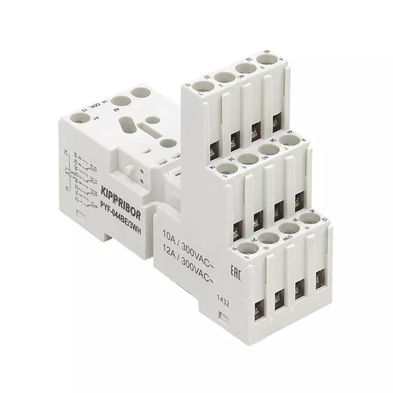 PYF-044BE/3WH KIPPRIBOR Колодка монтажная для реле 4 контакта - купить, характеристики 2 PYF-044BE-3WH-foto2.png