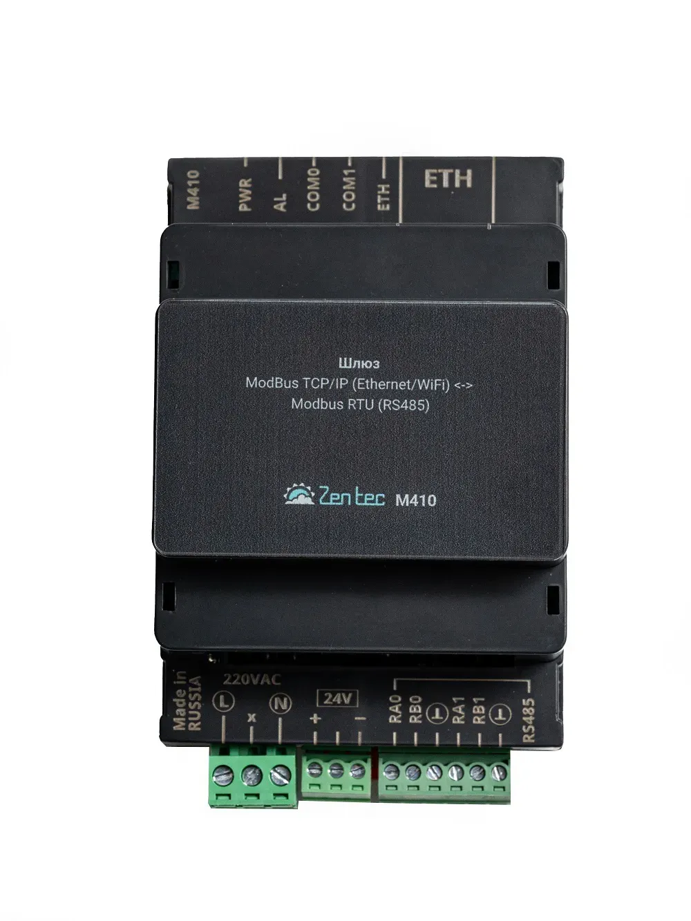 ZENTEC M410 - контроллер | шлюз ModBus TCP/IP (EtherNet, Wi-Fi) - ModBus RTU (RS-485) 2 zentec-m410-foto2
